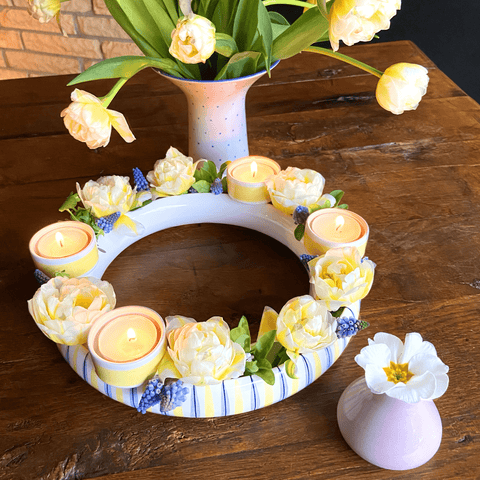 Blumenring mit 4 Teelichthaltern 735B | Dekor 058