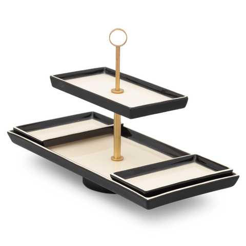 Etagere 3-tlg. HB 611R&#9; | Dekor 007-1